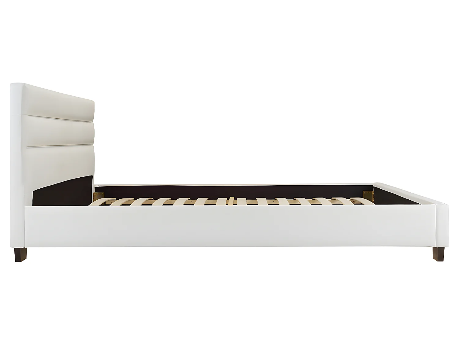 Bed 140 x 190 cm - Kunstleer - Wit + matras - FAUSTIN