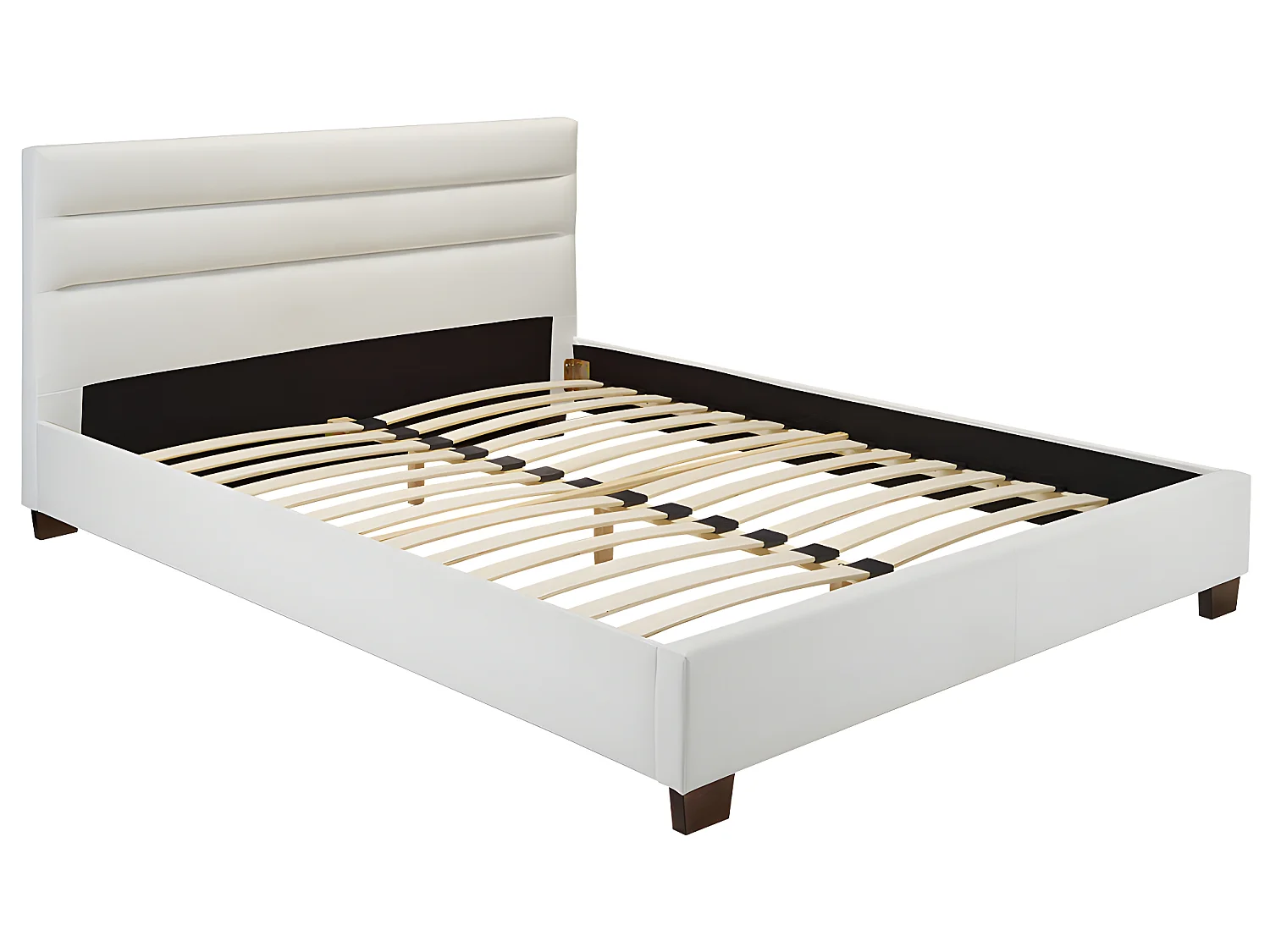 Bed 160 x 200 cm - Kunstleer - Wit + matras - FAUSTIN