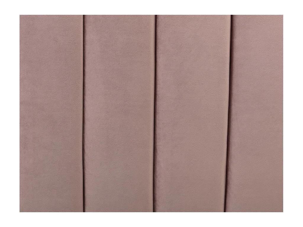 Lit 140 x 190 cm avec tête de lit ondulée - Velours - Vieux rose + Matelas - SAGALI