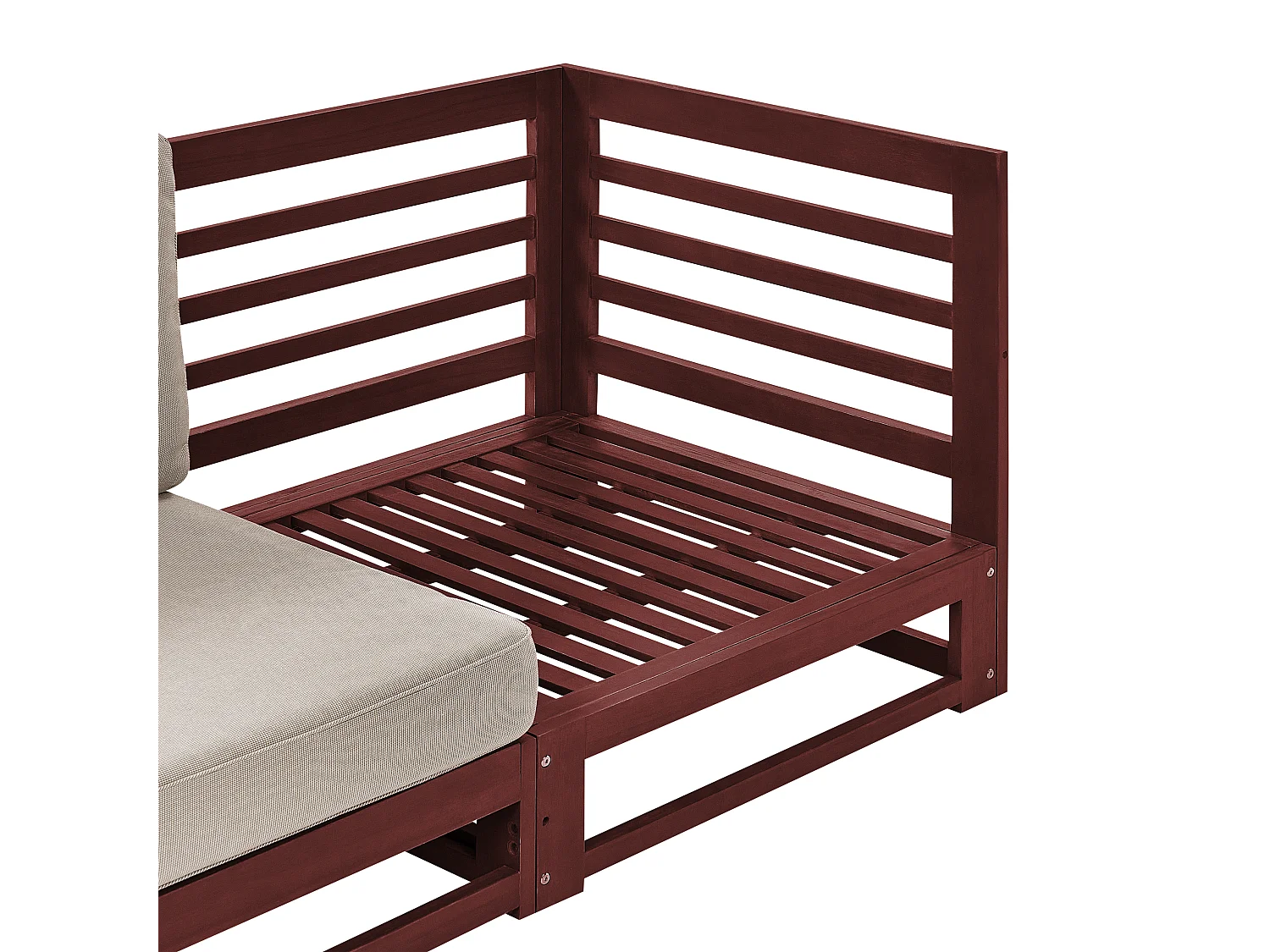 Gartensofa Akazienholz 2-Sitzer dunkler Holzfarbton mit Auflagen taupe Trani