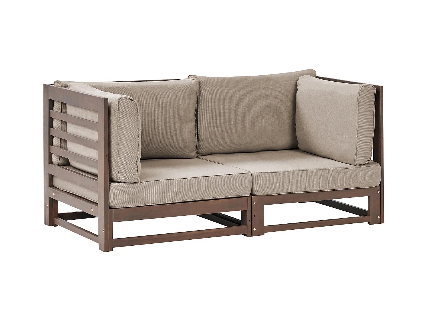 Canapé de jardin 2 places TRANI Bois d'acacia certifié Marron foncé