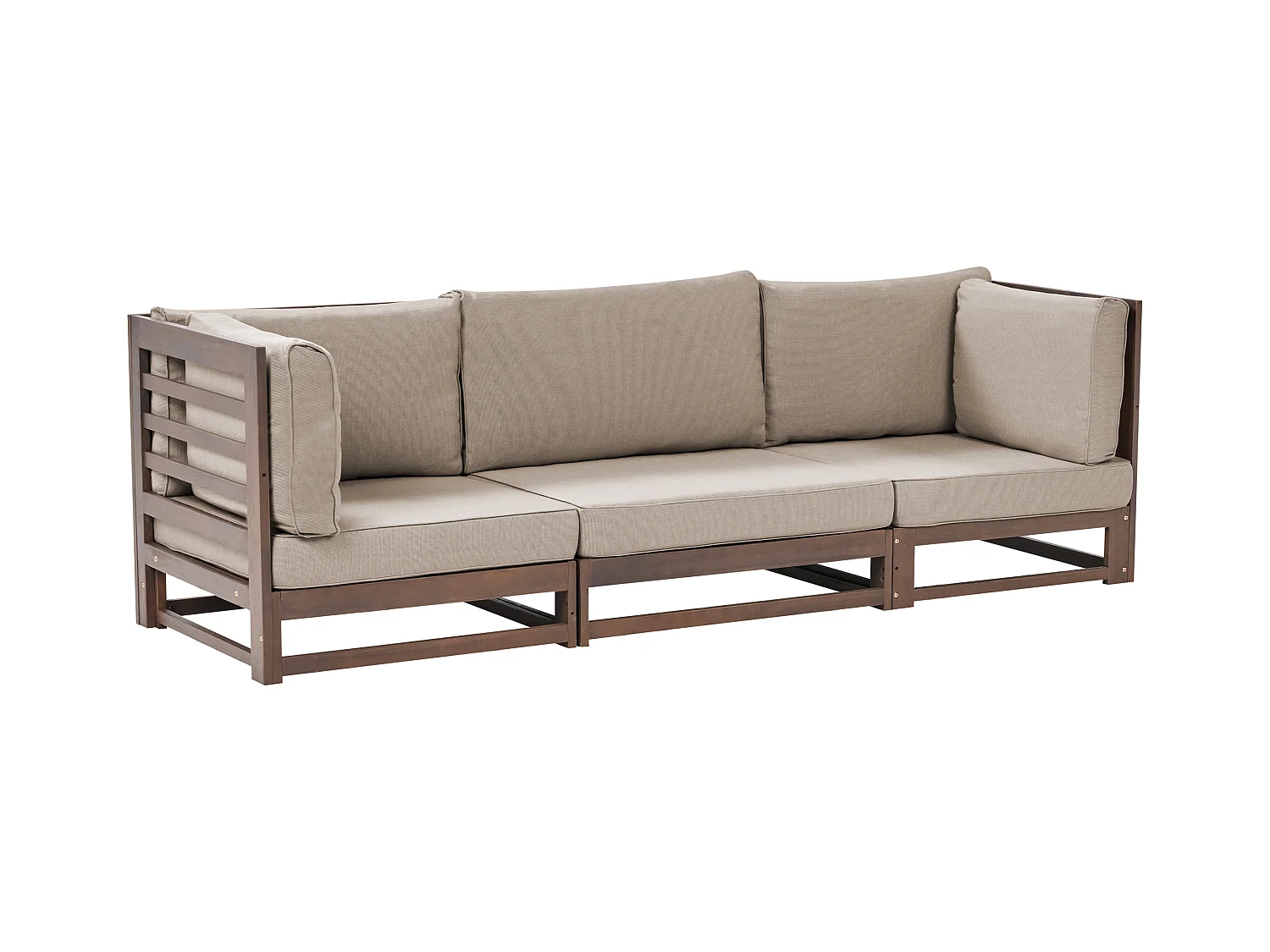Canapé de jardin 3 places TRANI Bois d'acacia certifié Marron foncé