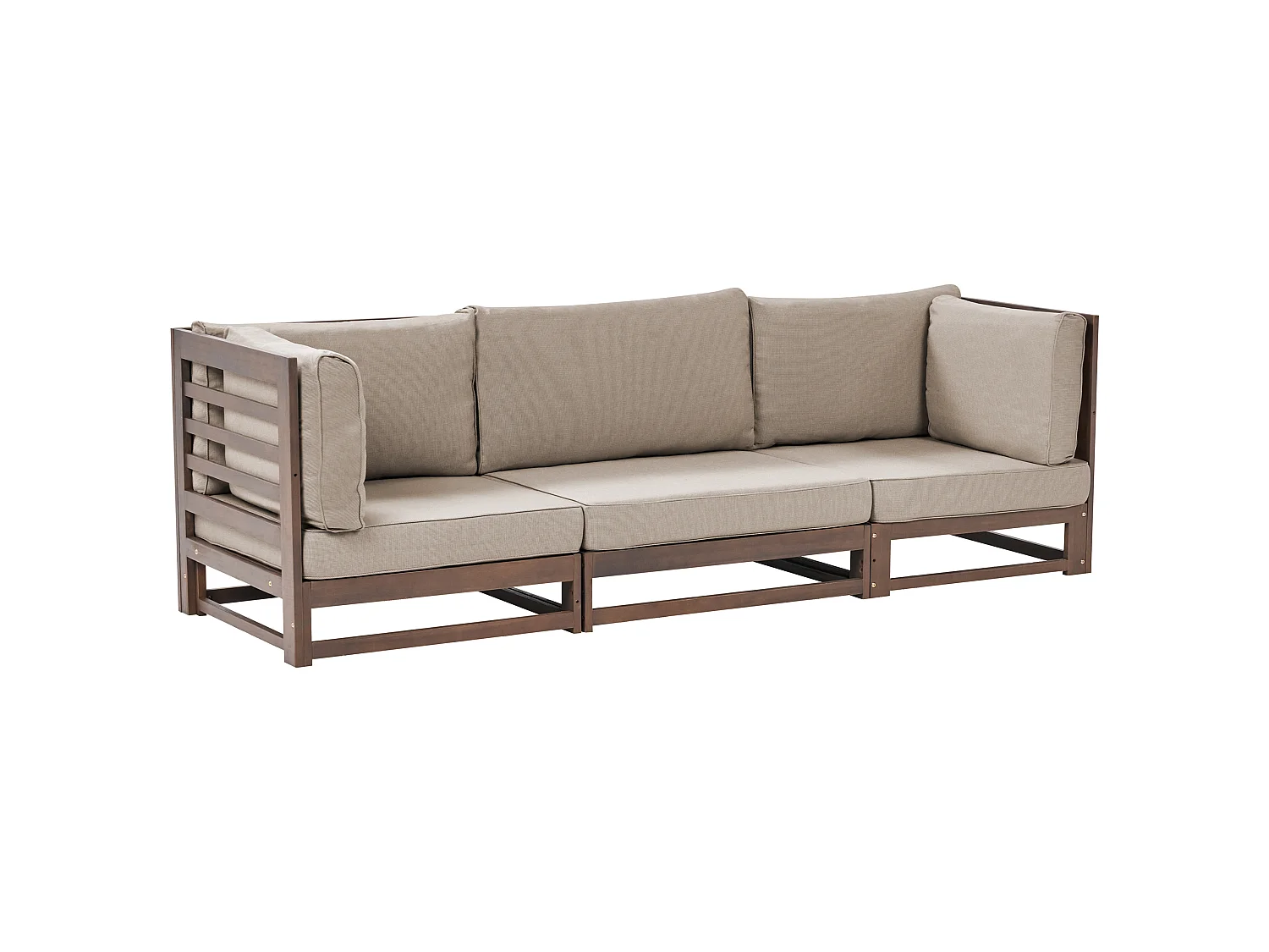 Canapé de jardin 3 places TRANI Bois d'acacia certifié Marron foncé