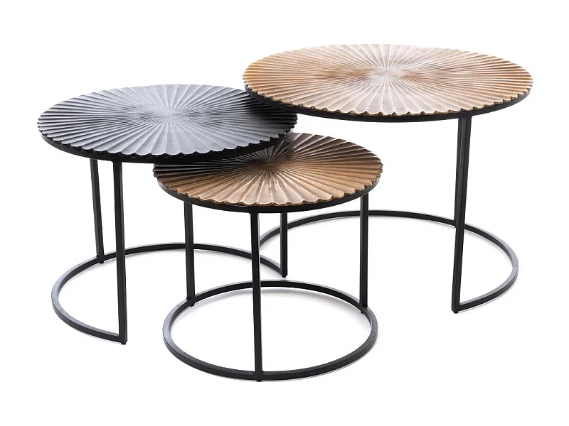 Set de 3 tables basses Fleur