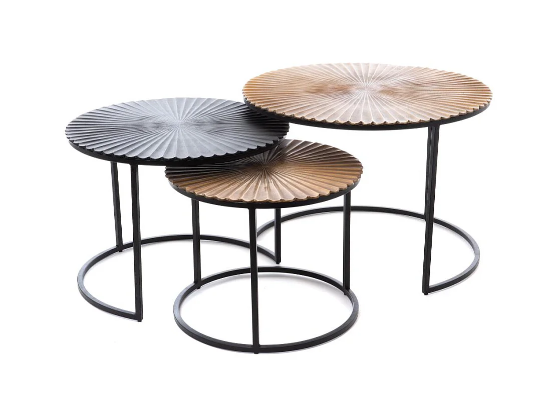 Set de 3 tables basses Fleur