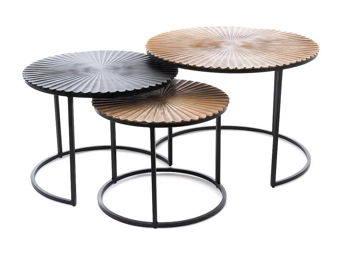 Set de 3 tables basses Fleur