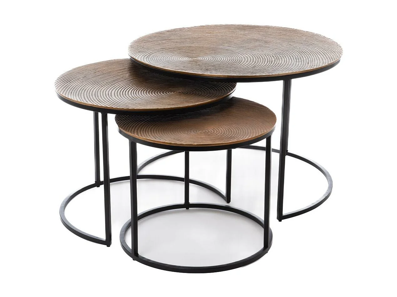 Set de 3 Tables Basses rondes Gigognes en Aluminium