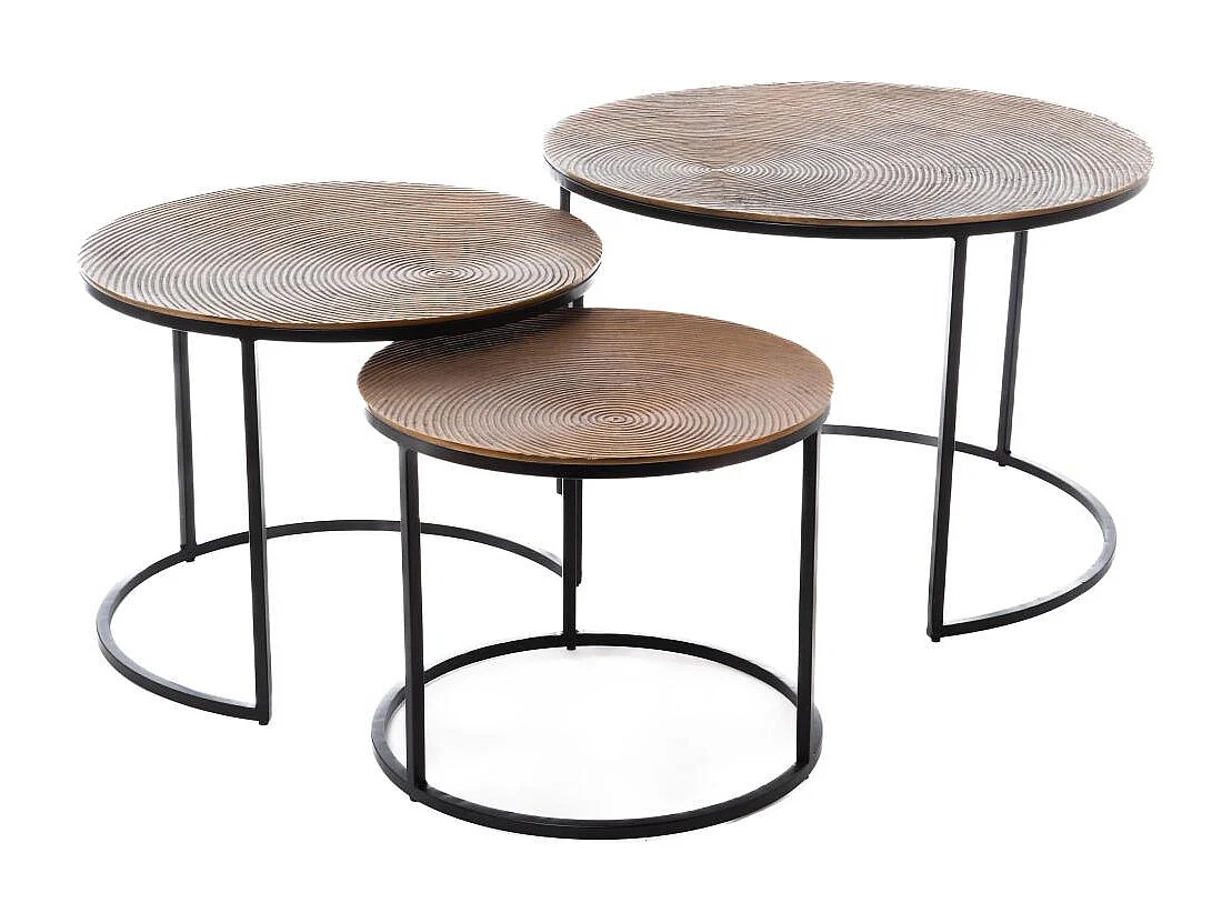 Set de 3 Tables Basses rondes Gigognes en Aluminium