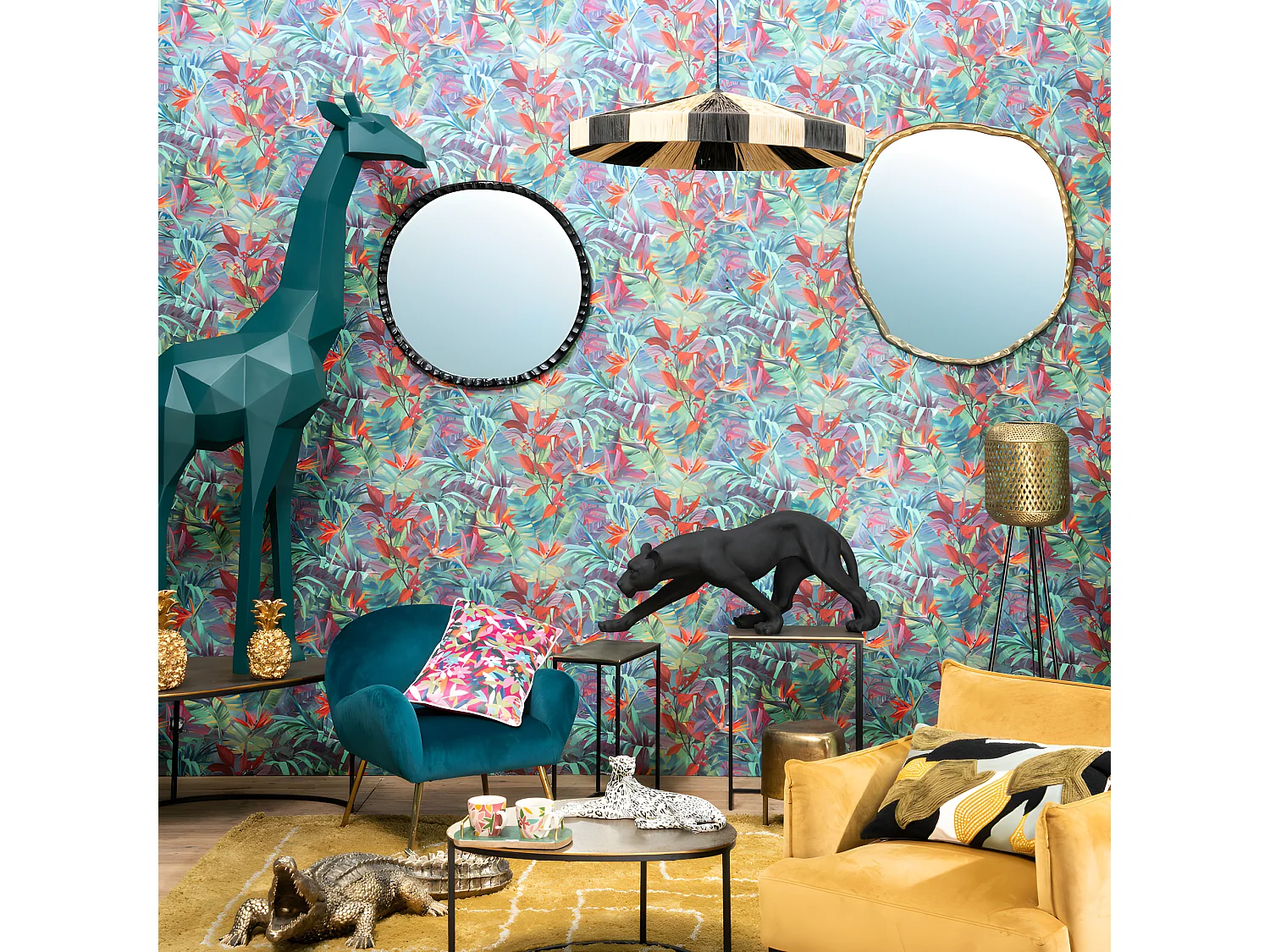 Panthère noire mate 100 cm