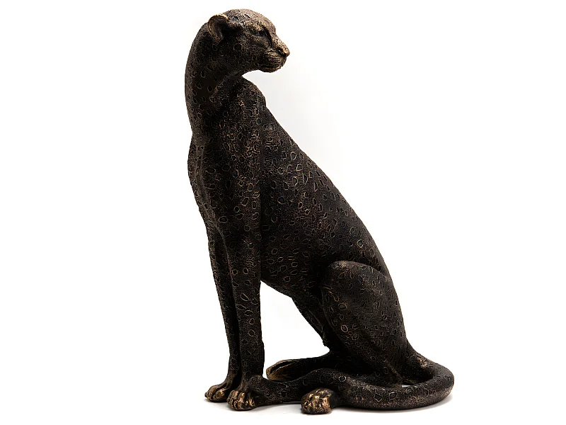 Panthère en bronze tachetée hauteur 41 cm