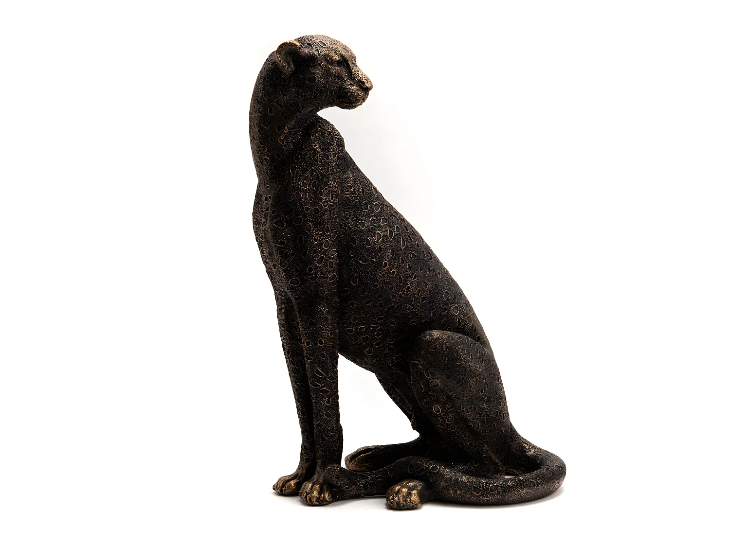 Panthère en bronze tachetée hauteur 41 cm