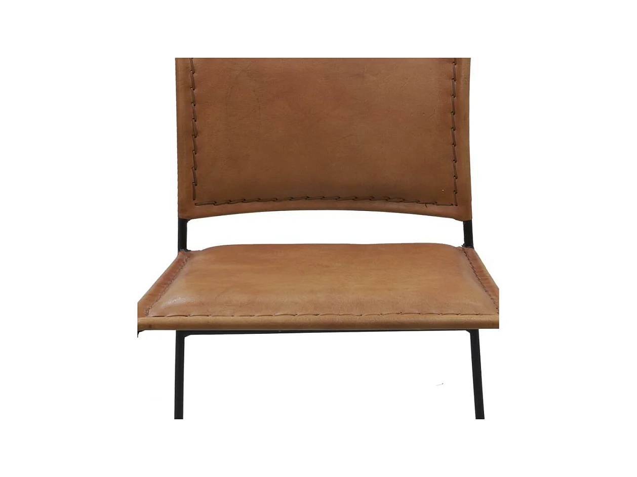 Tabouret de bar en cuir de chèvre et métal