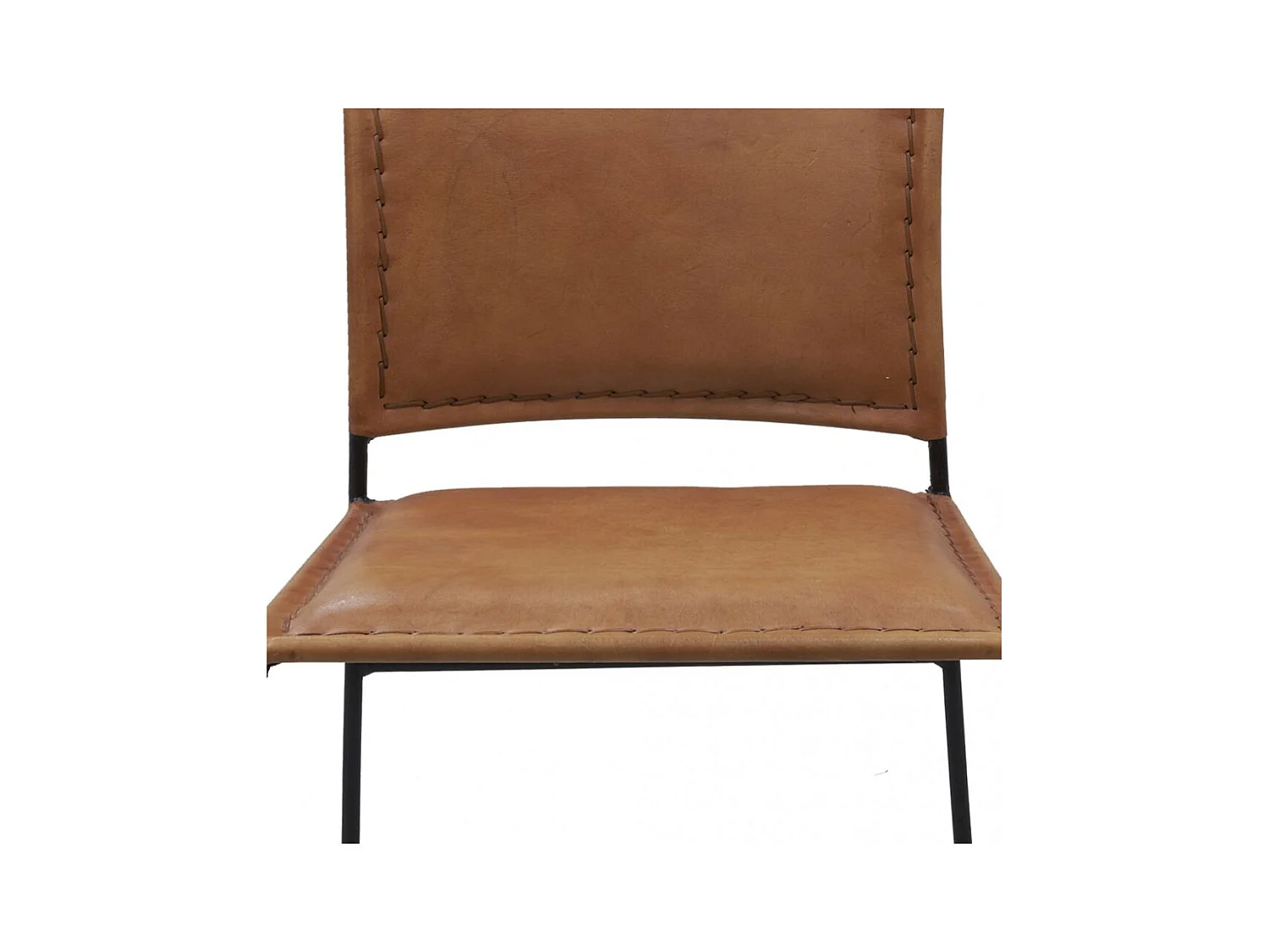 Tabouret de bar en cuir de chèvre et métal