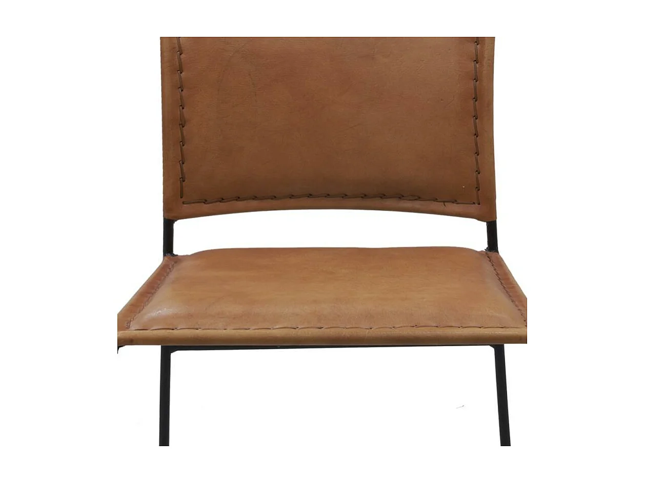 Tabouret de bar en cuir de chèvre et métal