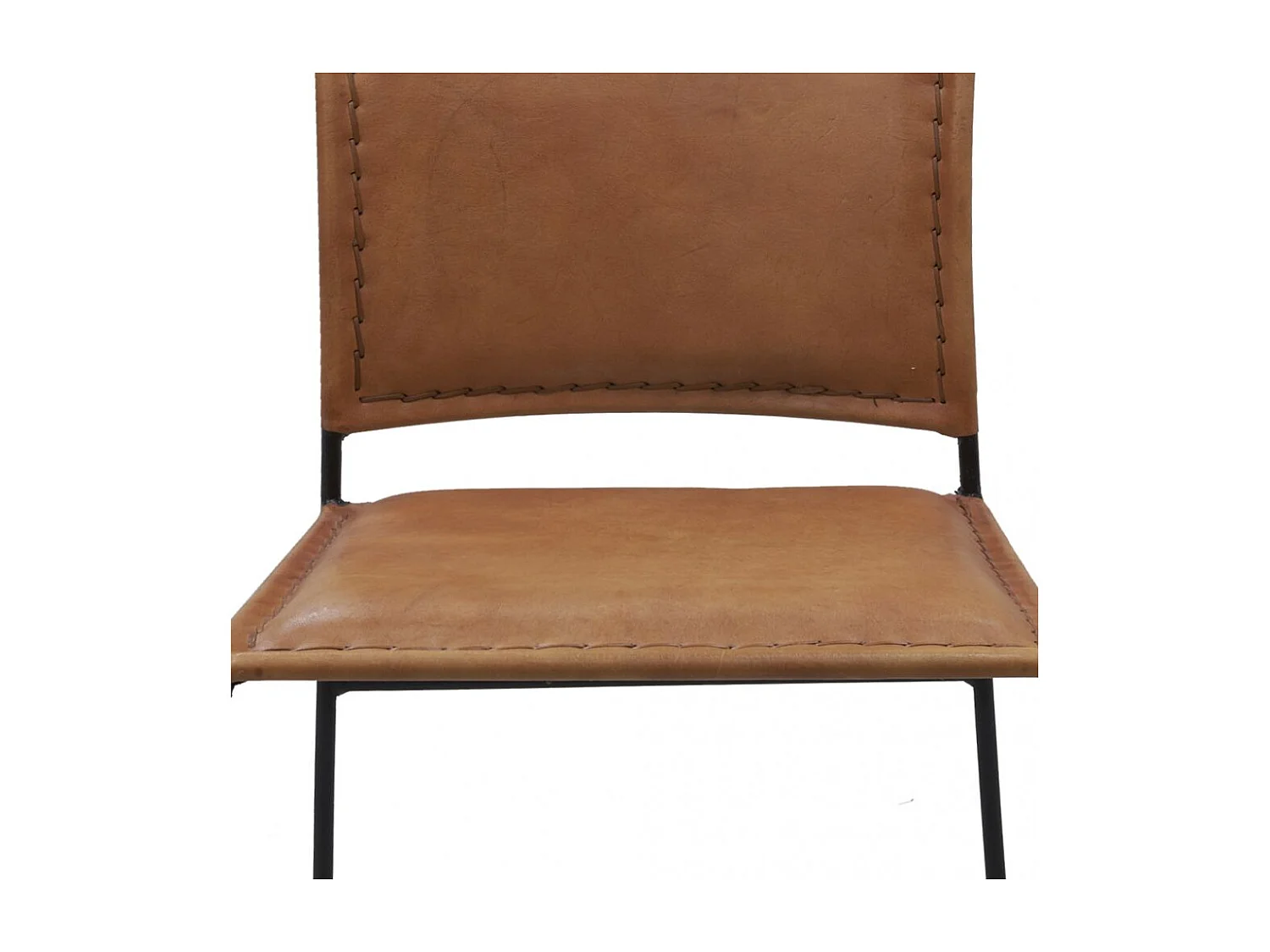 Tabouret de bar en cuir de chèvre et métal