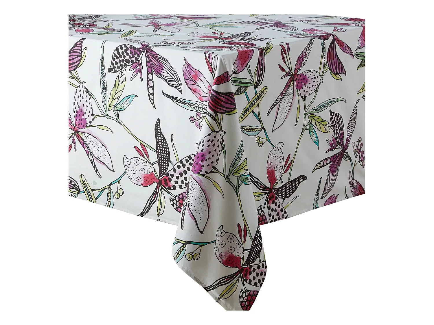 Nappe rectangle 160x250 cm PARADIS Rose coton + enduction acrylique