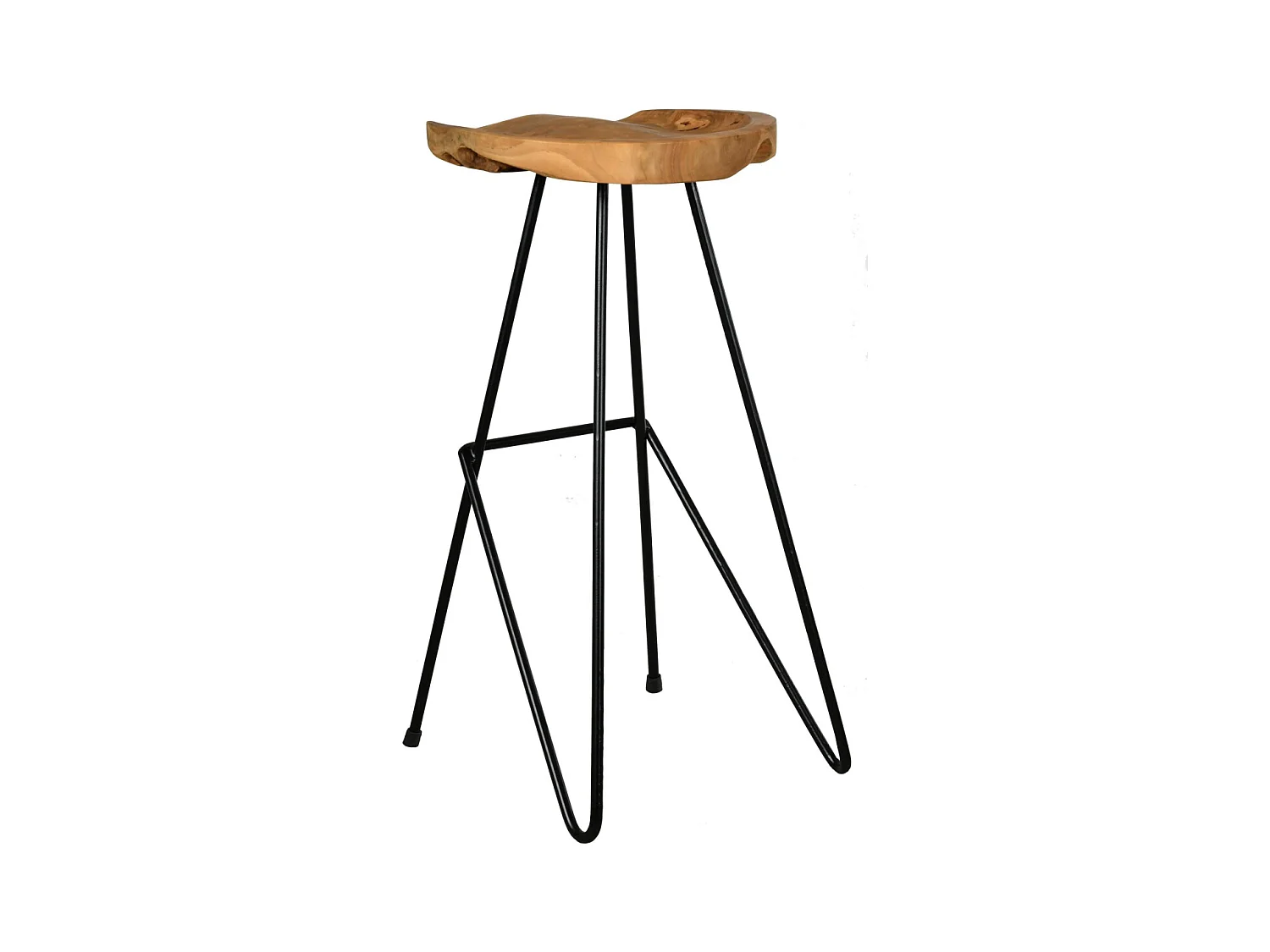 Tabouret de bar en teck et métal Elanga