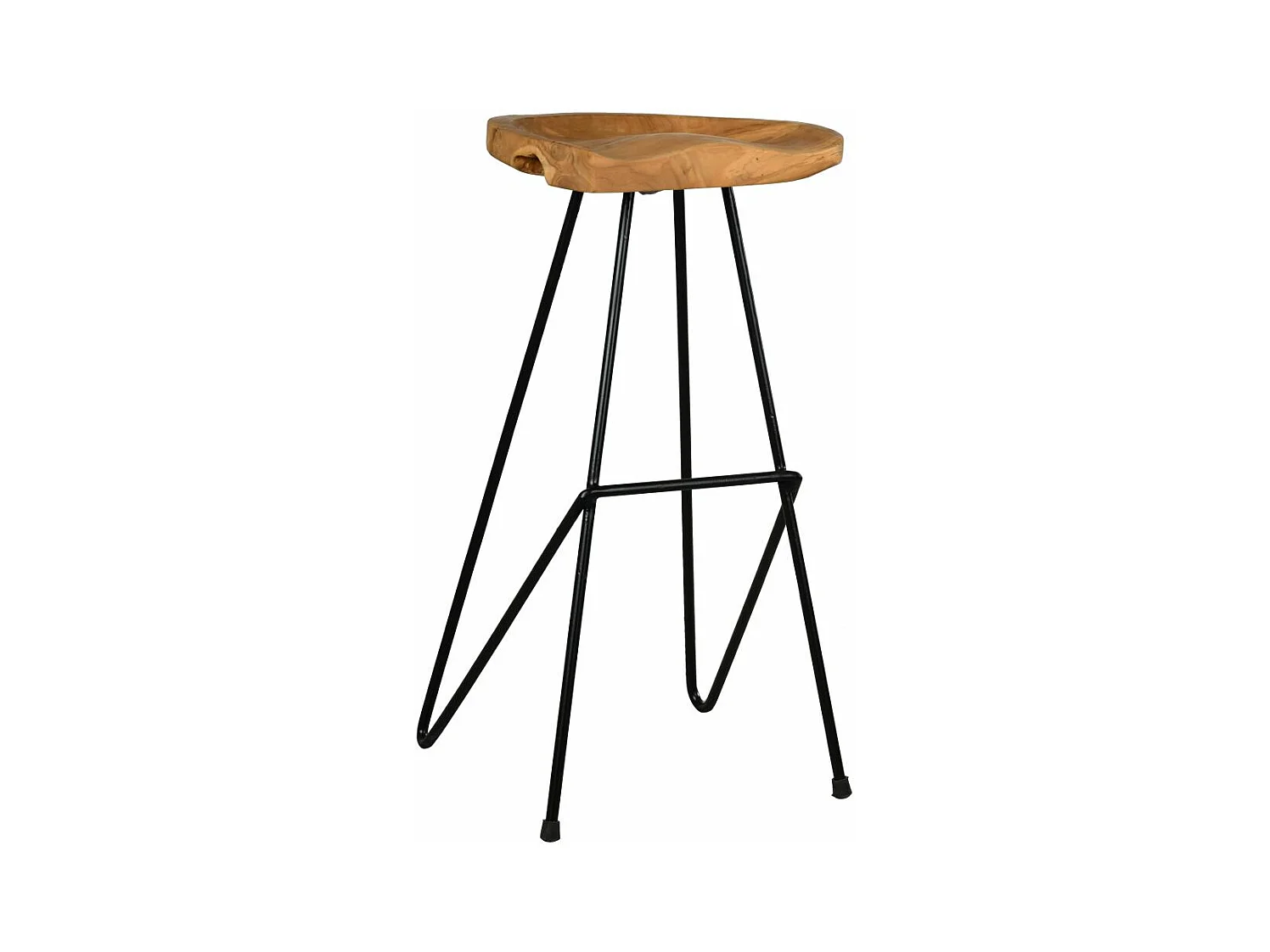 Tabouret de bar en teck et métal Elanga