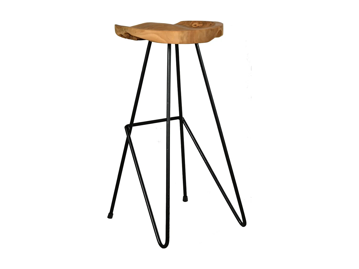 Tabouret de bar en teck et métal Elanga