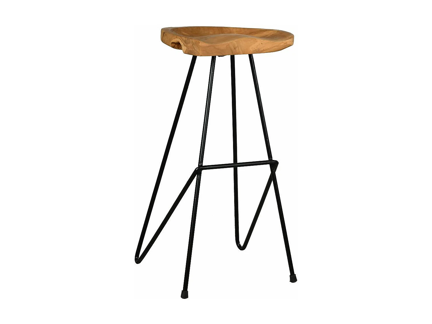 Tabouret de bar en teck et métal Elanga