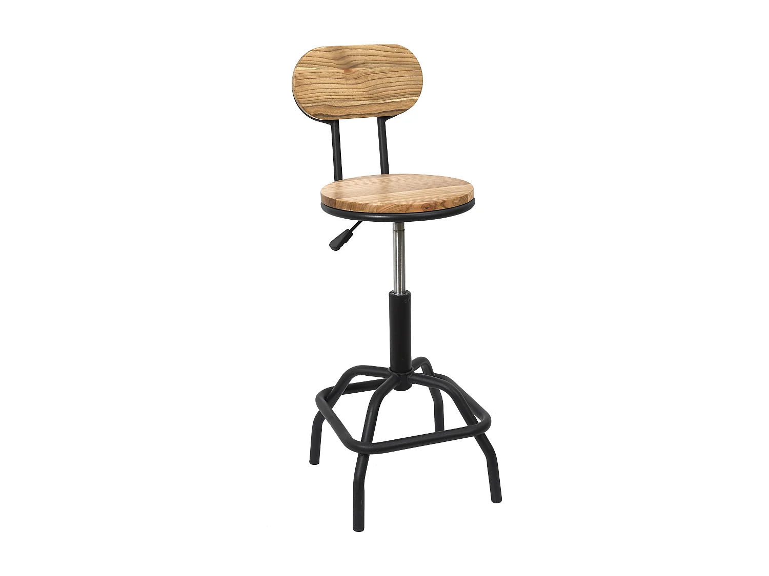 Tabouret Chaise De Bar Reglable Bois Brut Ace