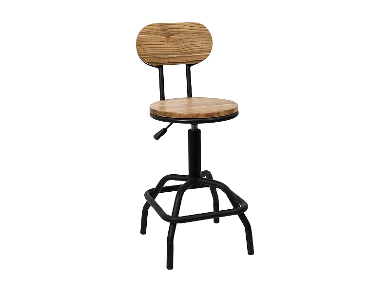 Tabouret Chaise De Bar Reglable Bois Brut Ace