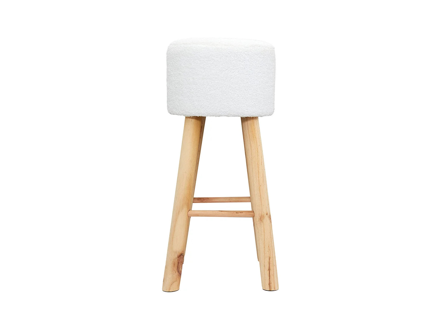 Tabouret Bar Bouclette Freya - Lot De 2 Blanc, Marron