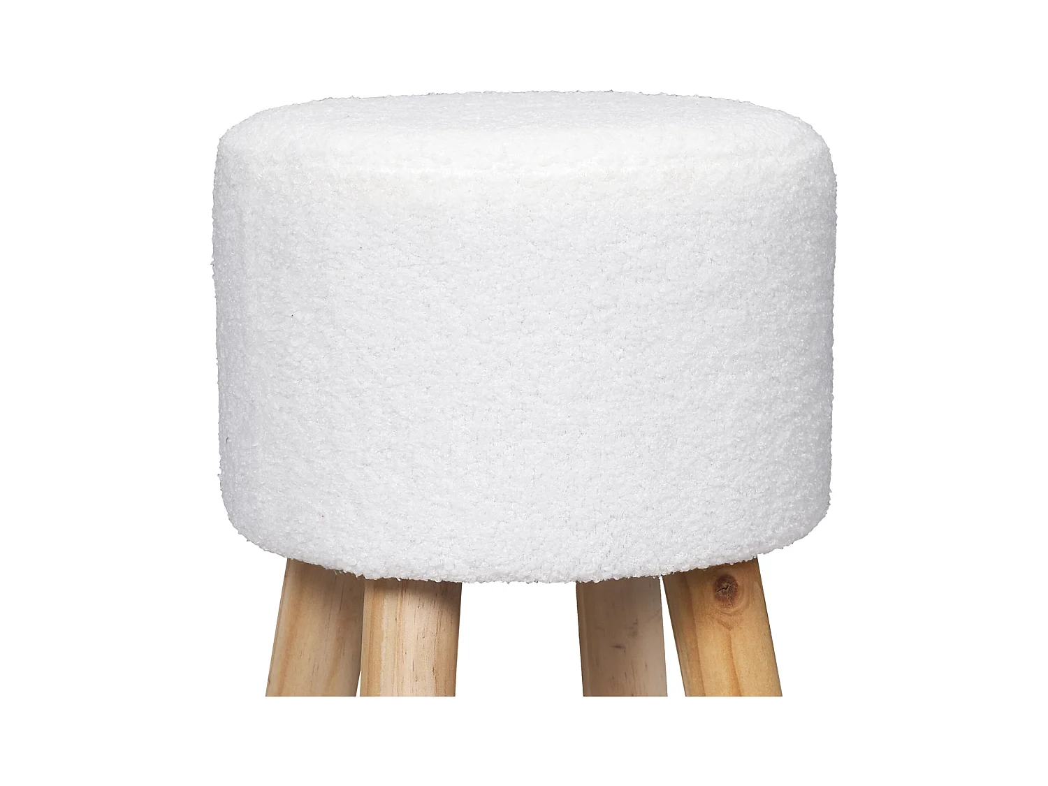 Tabouret Bar Bouclette Freya - Lot De 2 Blanc, Marron