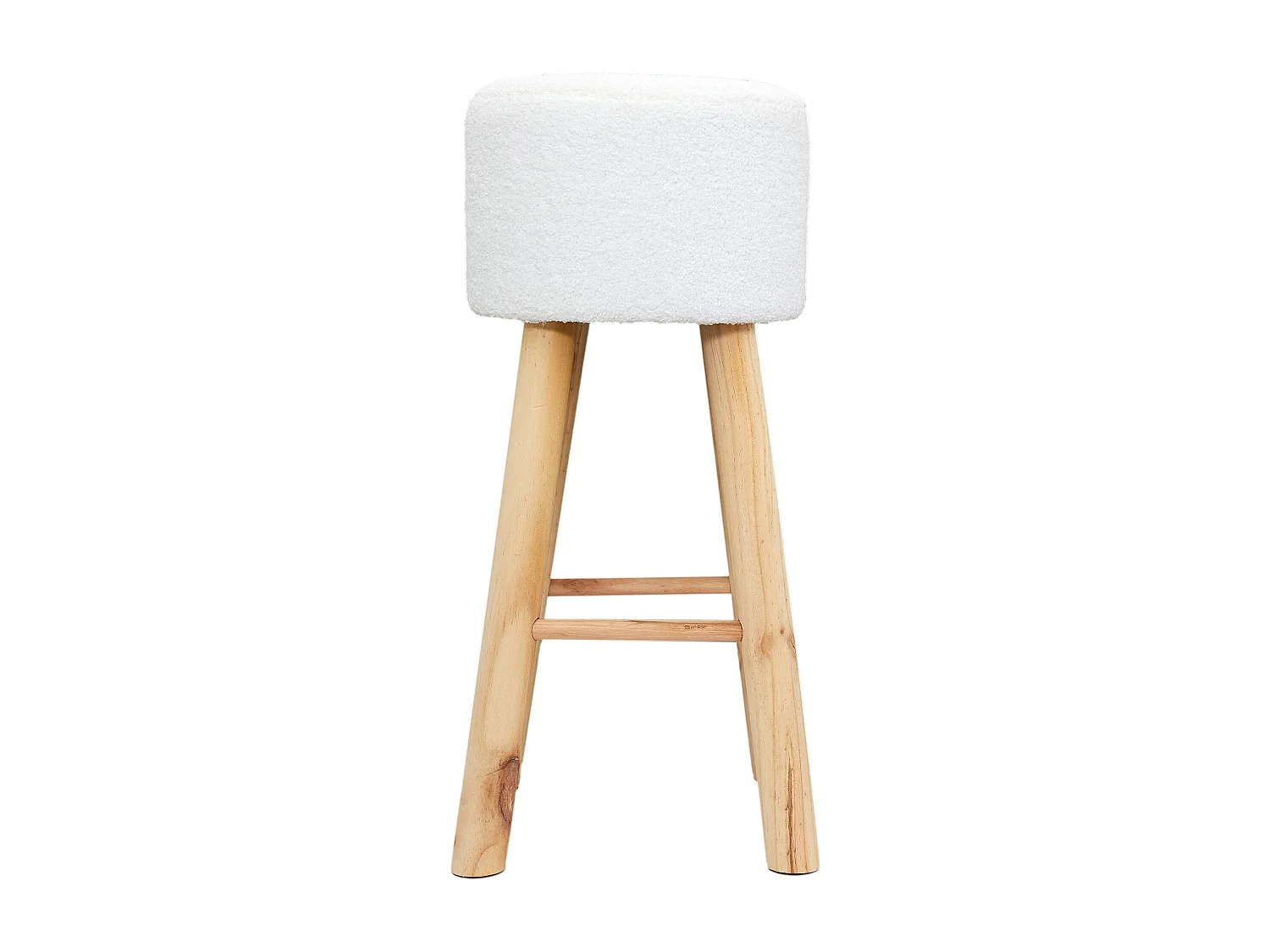 Tabouret Bar Bouclette Freya - Lot De 2 Blanc, Marron