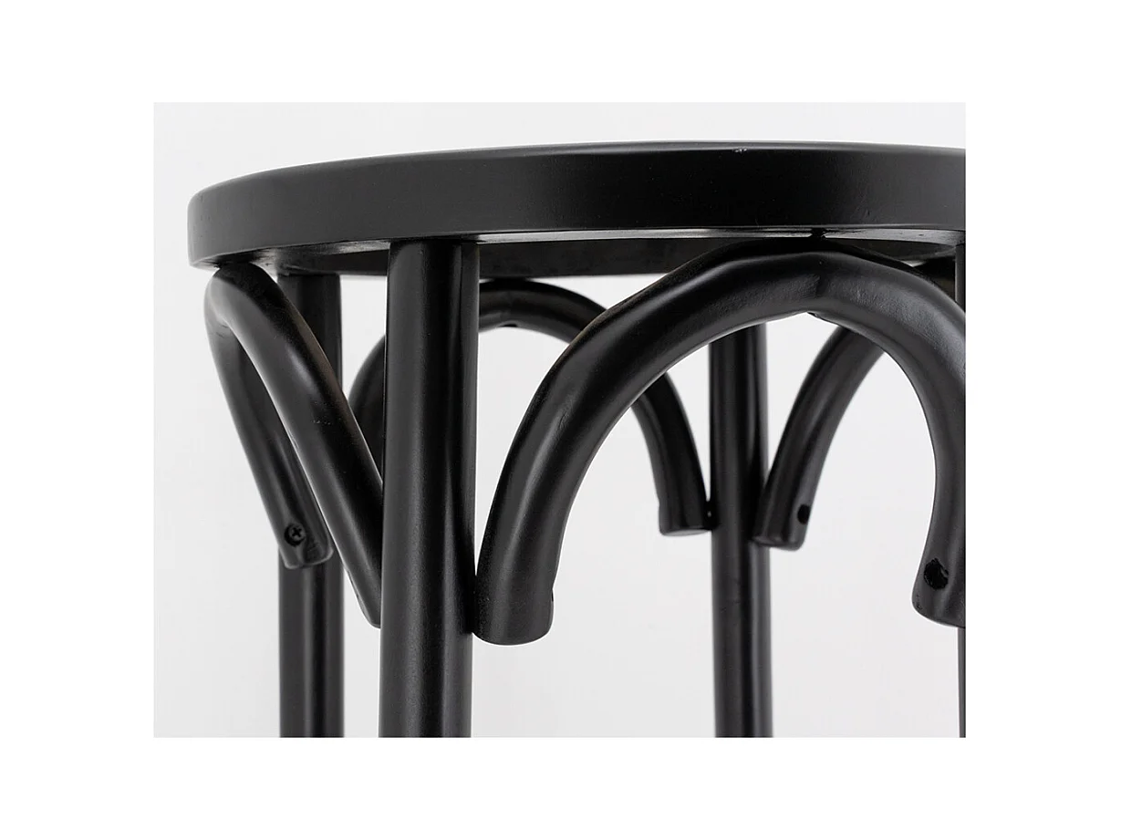 Tabouret en bouleau et cannage rotin