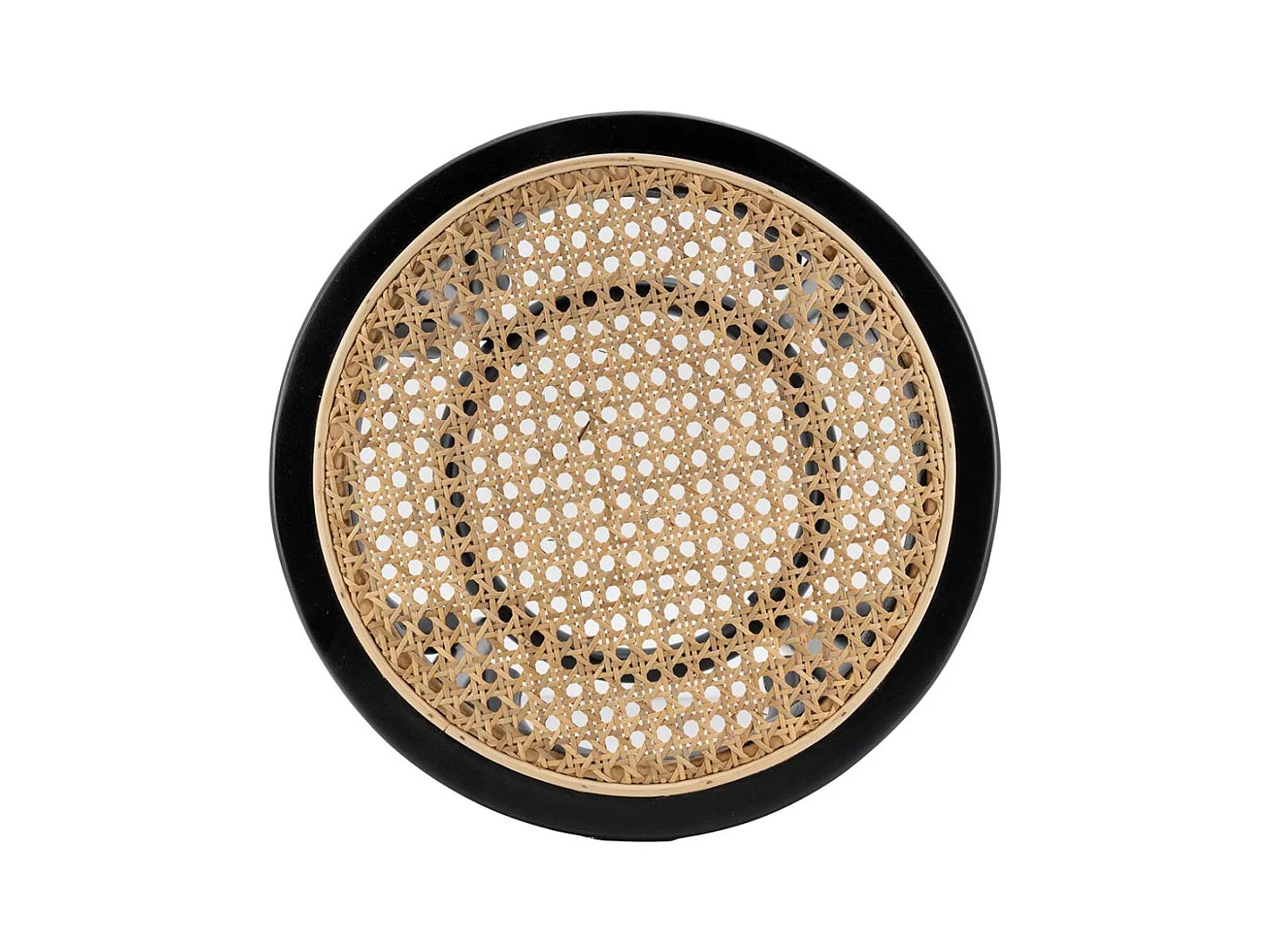 Tabouret en bouleau et cannage rotin