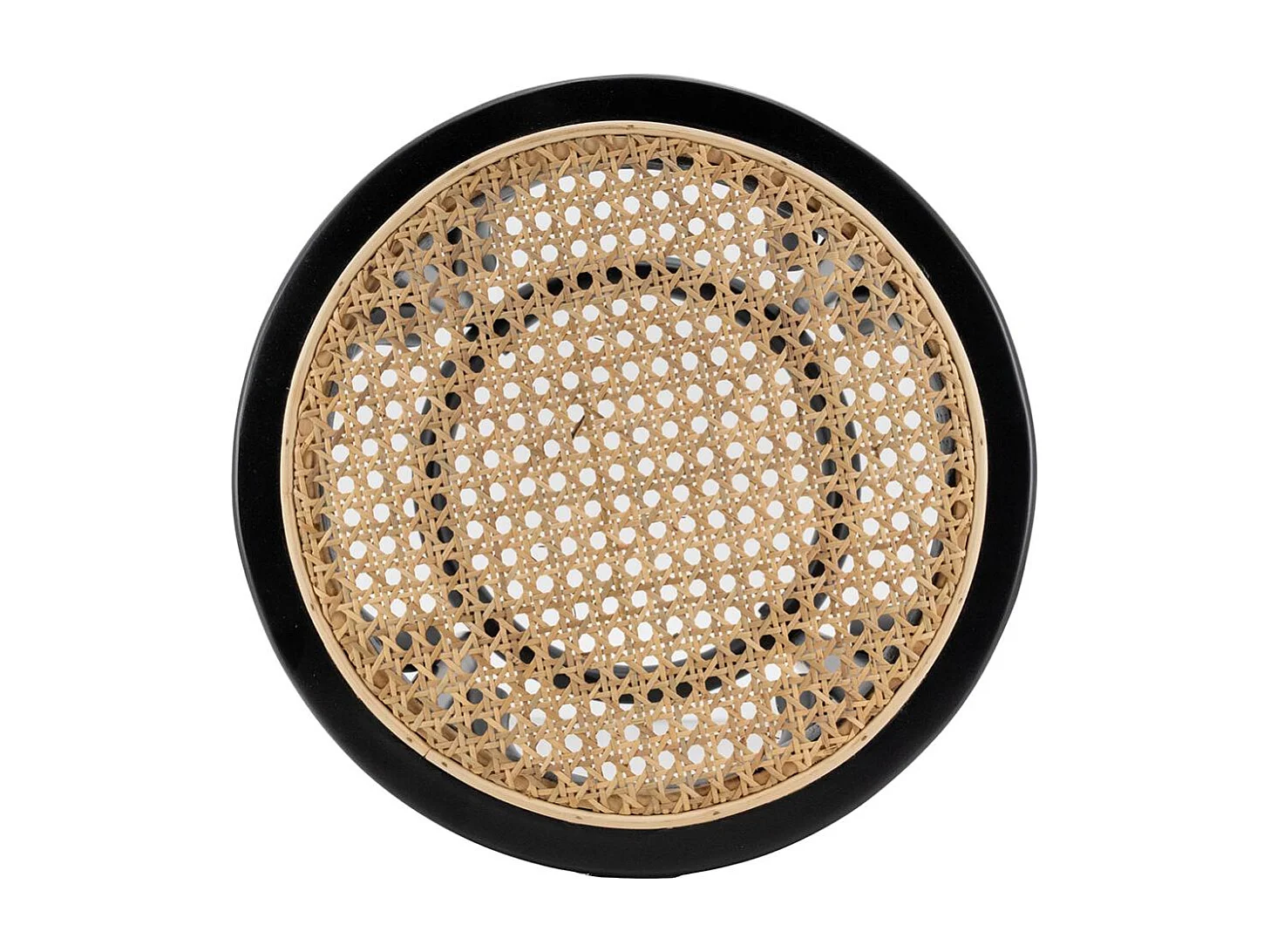 Tabouret en bouleau et cannage rotin