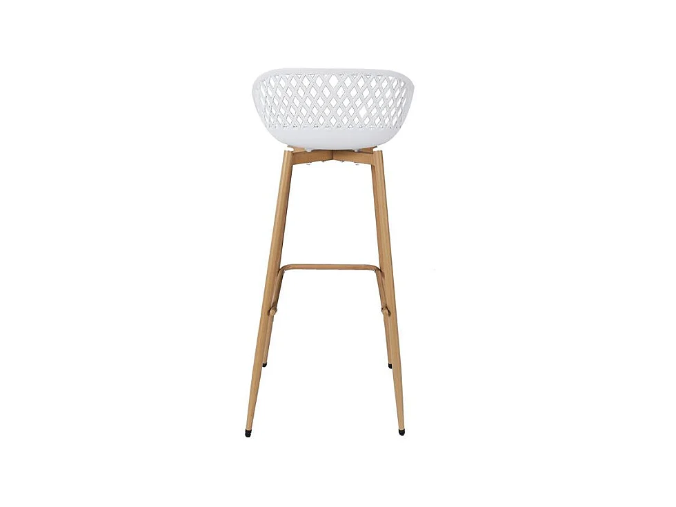 Tabouret De Bar Malaga Blanc - Lot De 2 Blanc, Marron
