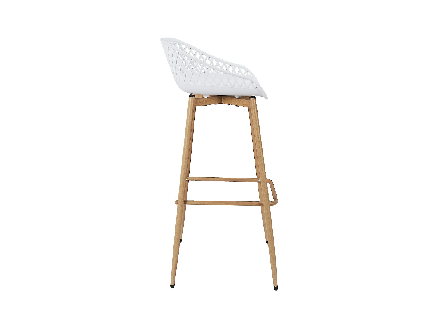 Tabouret De Bar Malaga Blanc - Lot De 2 Blanc, Marron