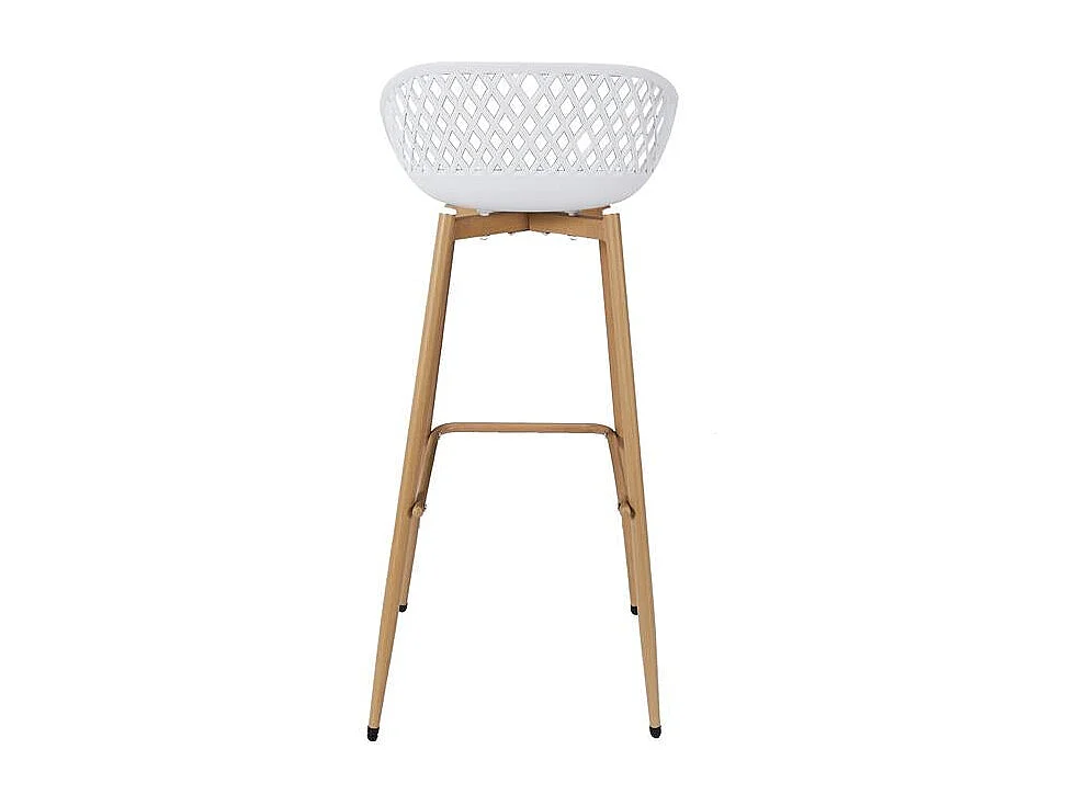 Tabouret De Bar Malaga Blanc - Lot De 2 Blanc, Marron