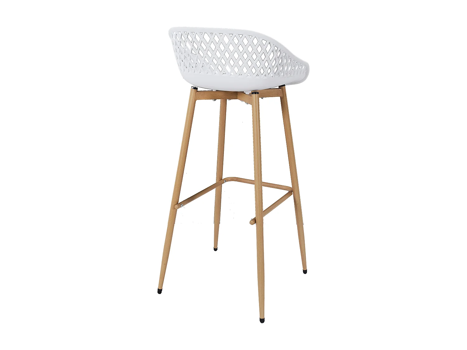 Tabouret De Bar Malaga Blanc - Lot De 2 Blanc, Marron
