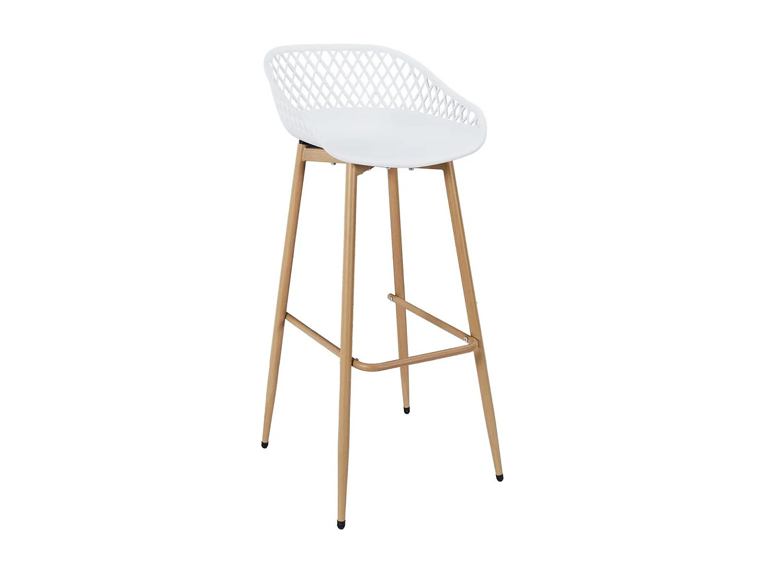 Tabouret De Bar Malaga Blanc - Lot De 2 Blanc, Marron