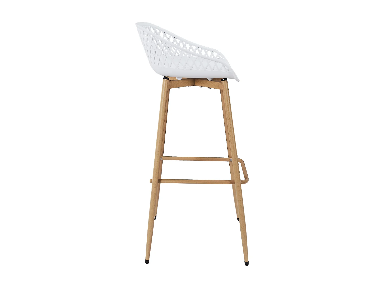Tabouret De Bar Malaga Blanc - Lot De 2 Blanc, Marron