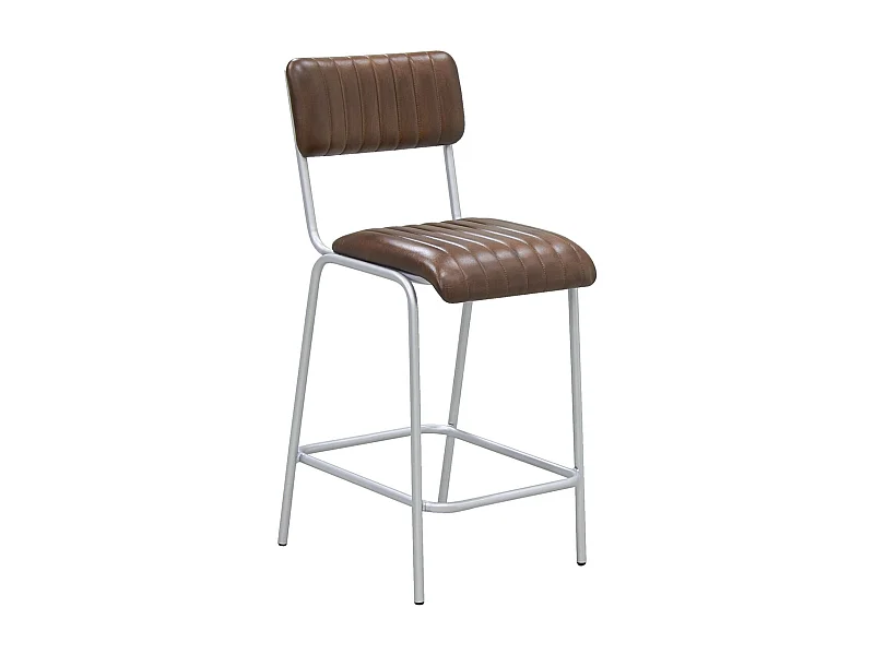 Tabouret de bar en cuir et métal Hauteur Siège 65 cm