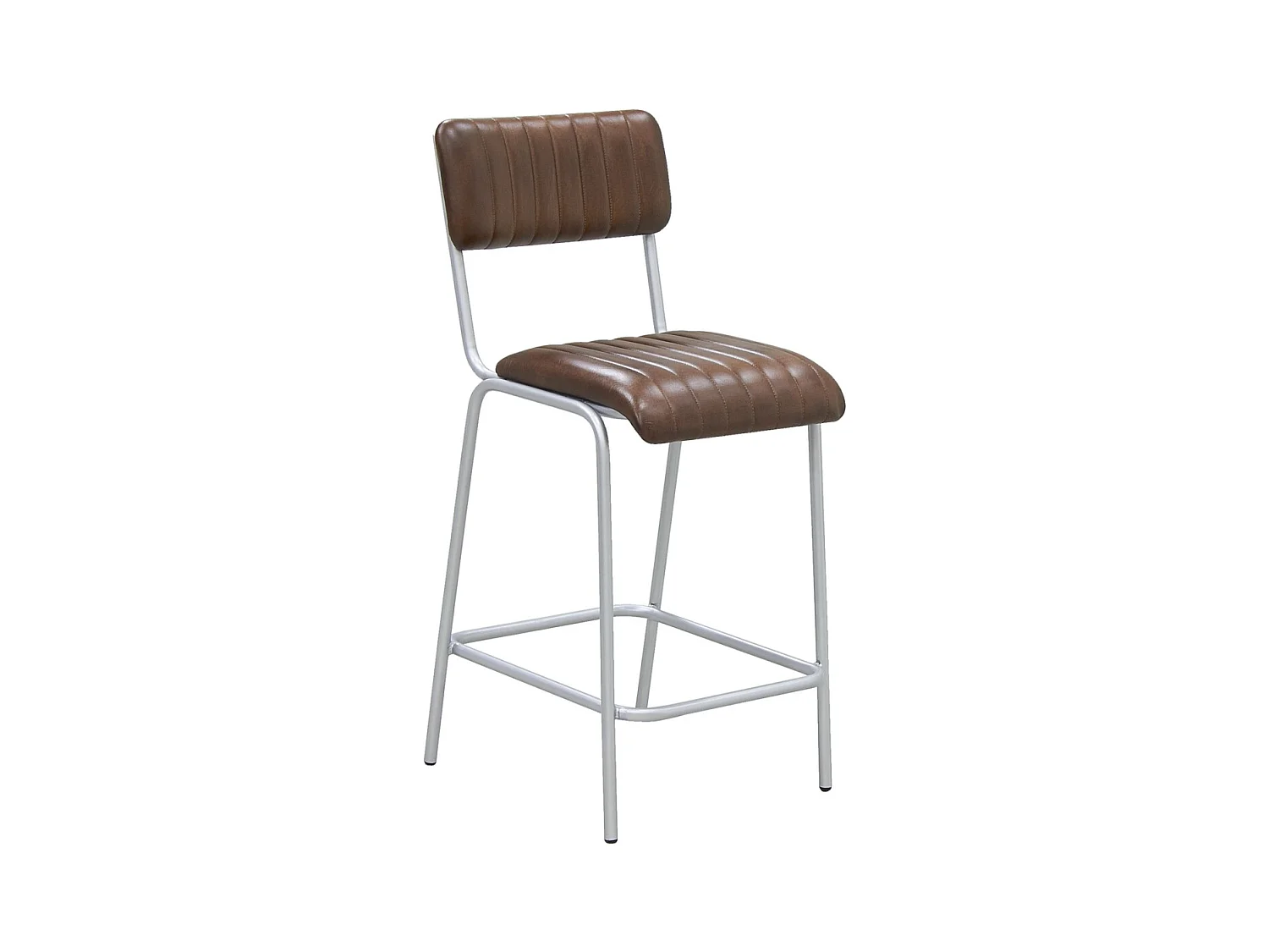 Tabouret de bar en cuir et métal Hauteur Siège 65 cm