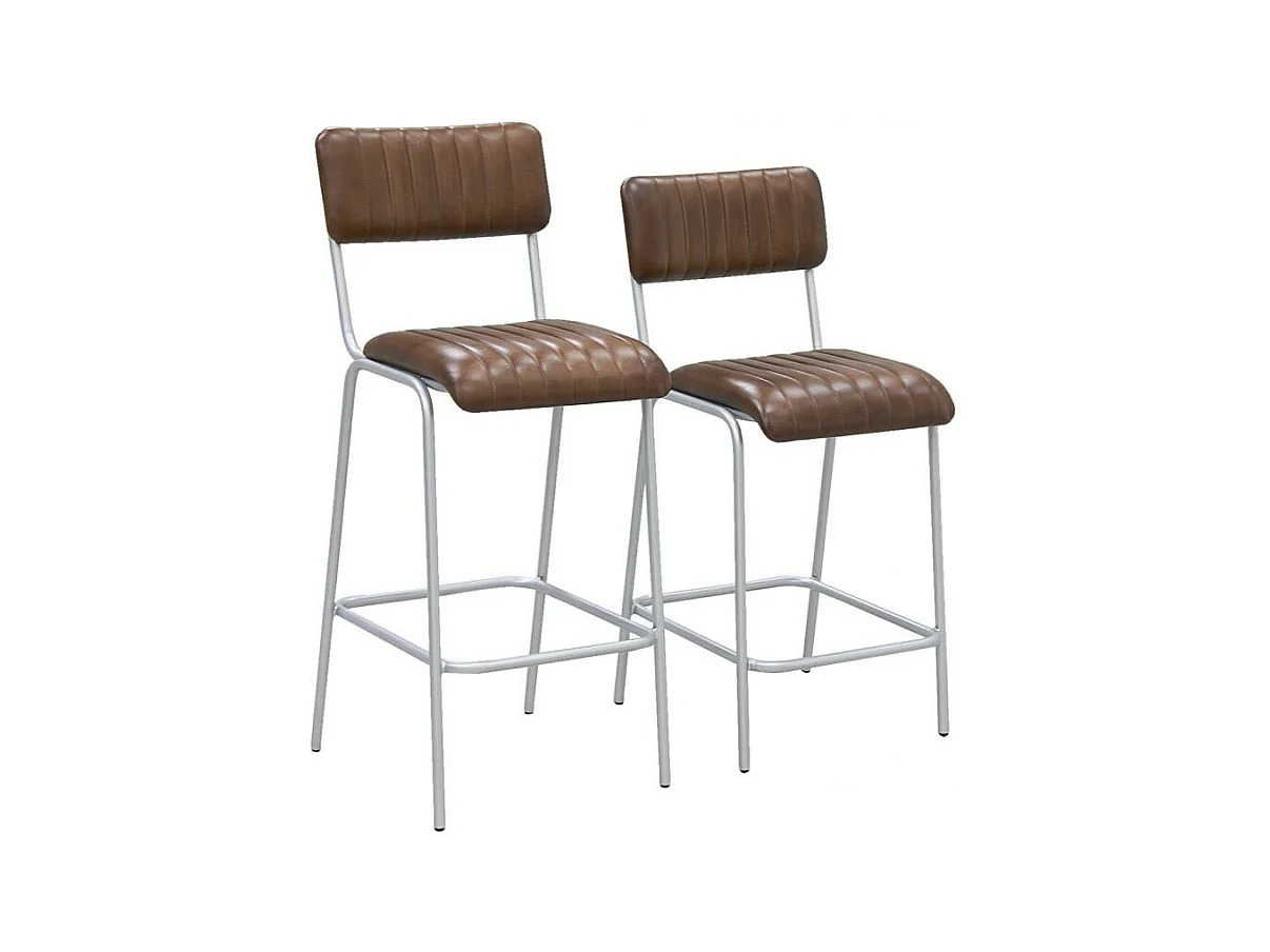 Tabouret de bar en cuir et métal Hauteur Siège 65 cm