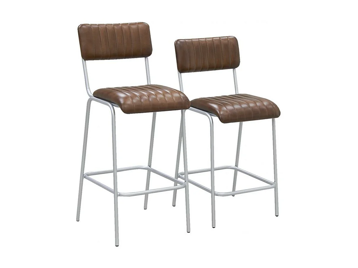 Tabouret de bar en cuir et métal Hauteur Siège 65 cm