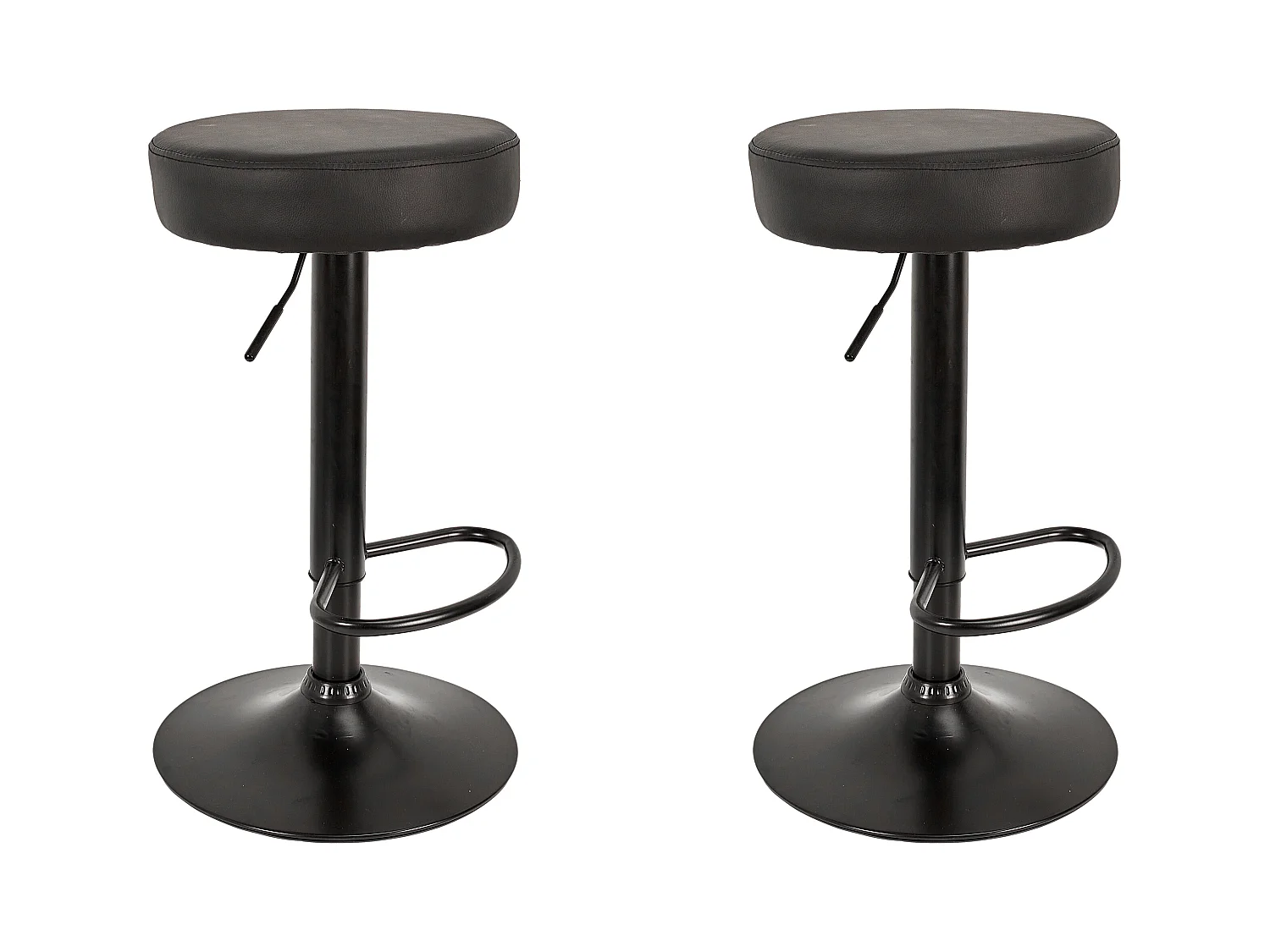 Tabouret De Bar Reglable Mumford Noir - Lot De 2 Noir