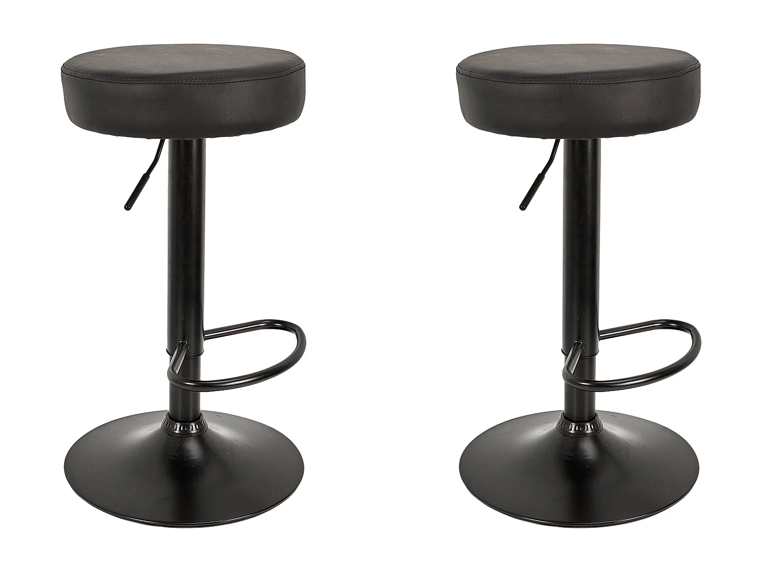 Tabouret De Bar Reglable Mumford Noir - Lot De 2 Noir
