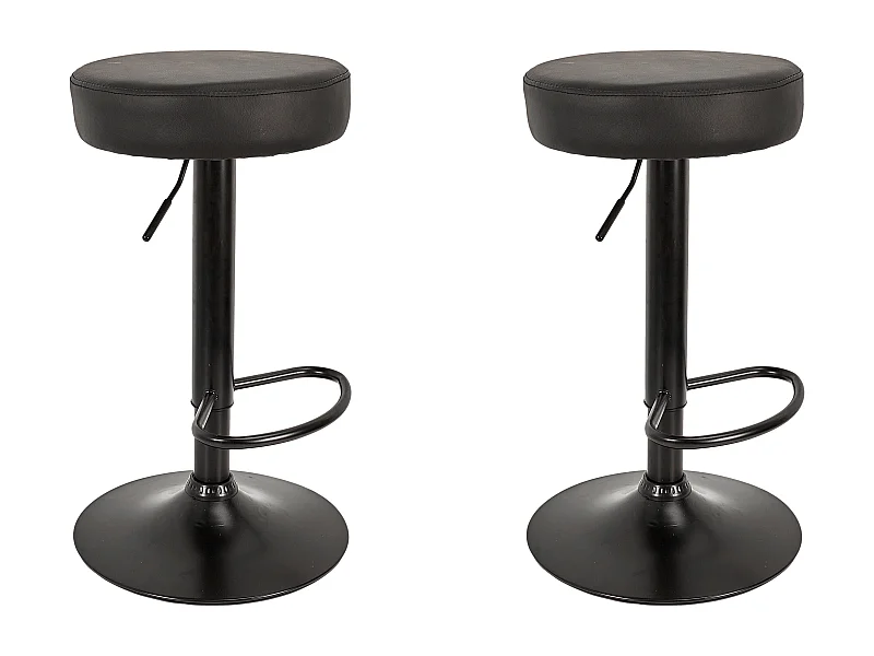 Tabouret De Bar Reglable Mumford Noir - Lot De 2 Noir