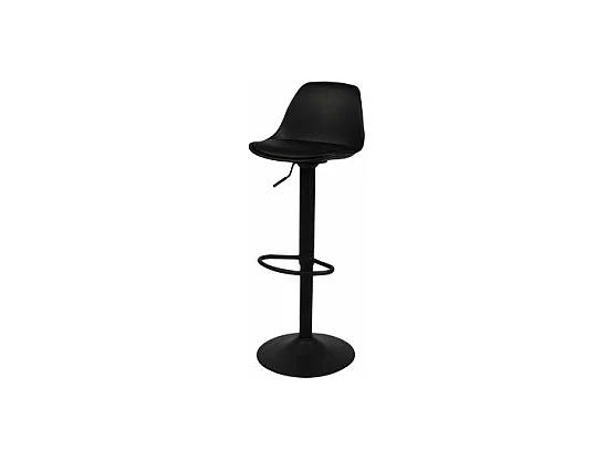 Tabouret De Bar Métal Noir Et Assise Velours Noir - 47x43x105cm