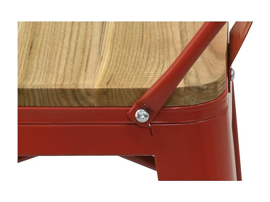 Tabouret de bar en métal et bois d'orme huilé