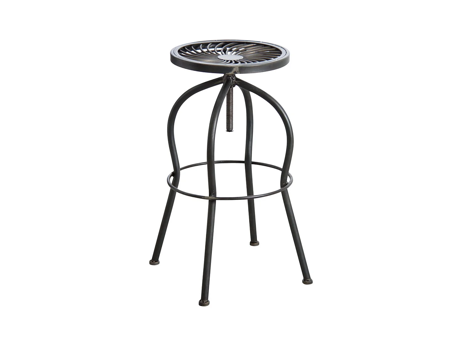 Tabouret haut pivotant en métal Gris