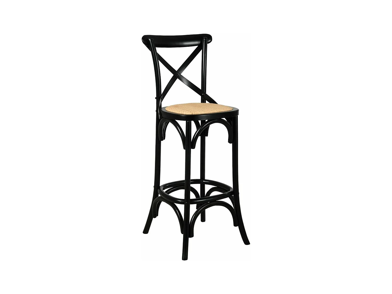 Tabouret de bar bois et rotin Bistrot chic