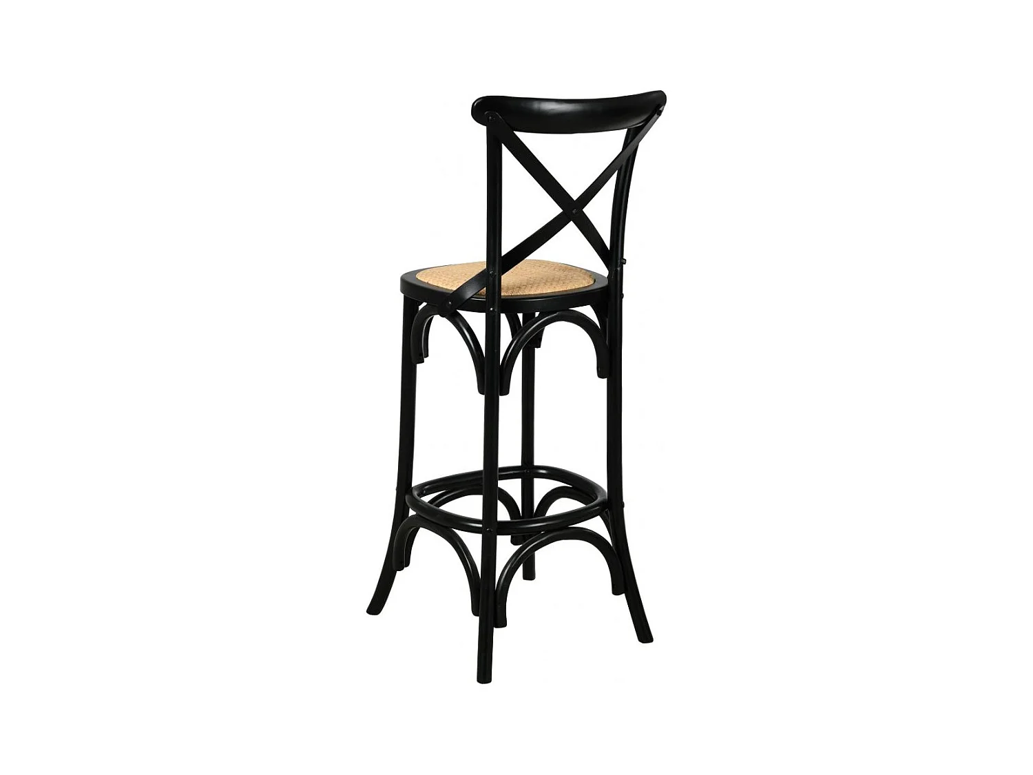 Tabouret de bar bois et rotin Bistrot chic
